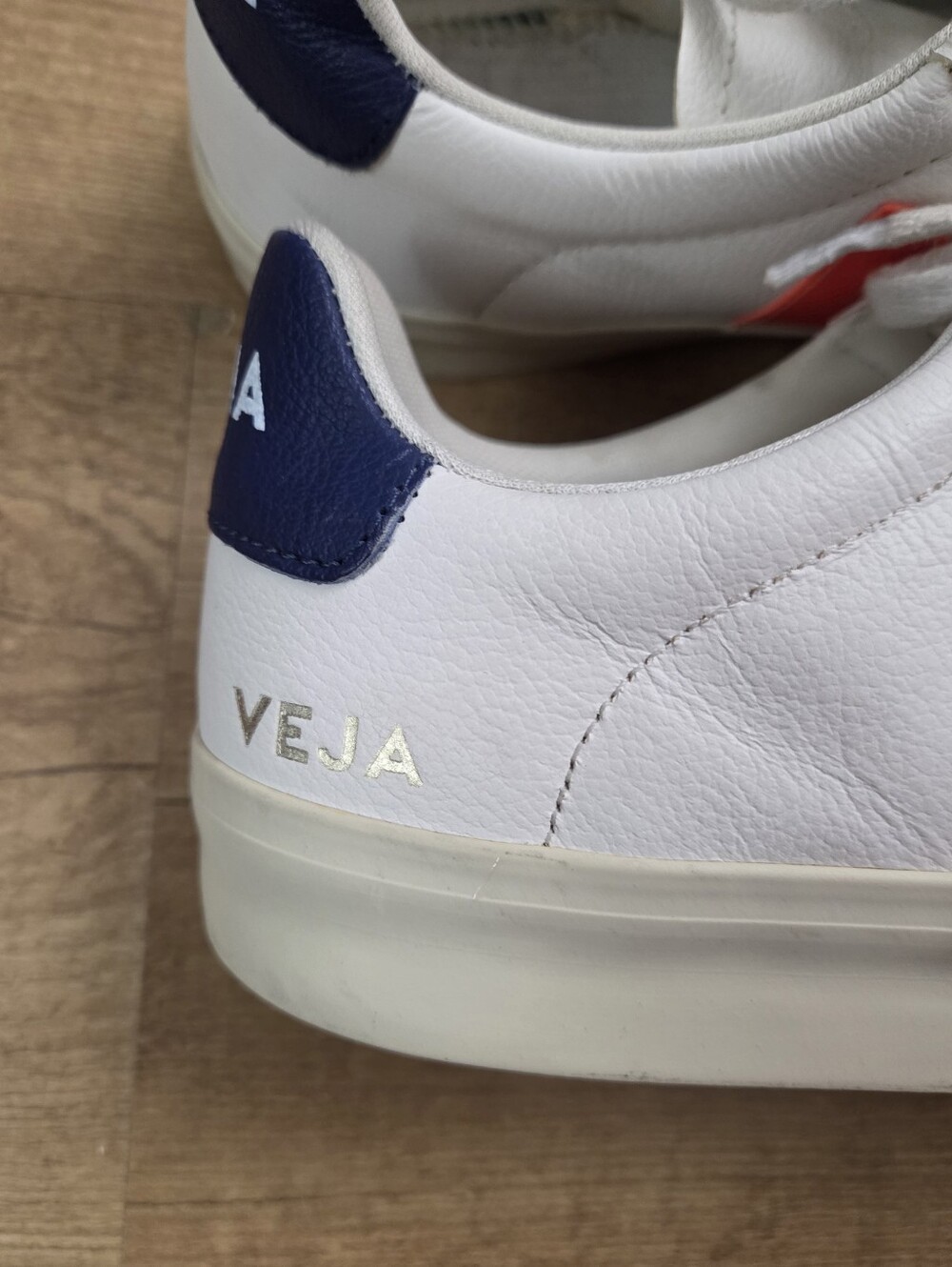 VEJA Campo Leather White, Orange Fluo Sneakers - Picture 7 of 13